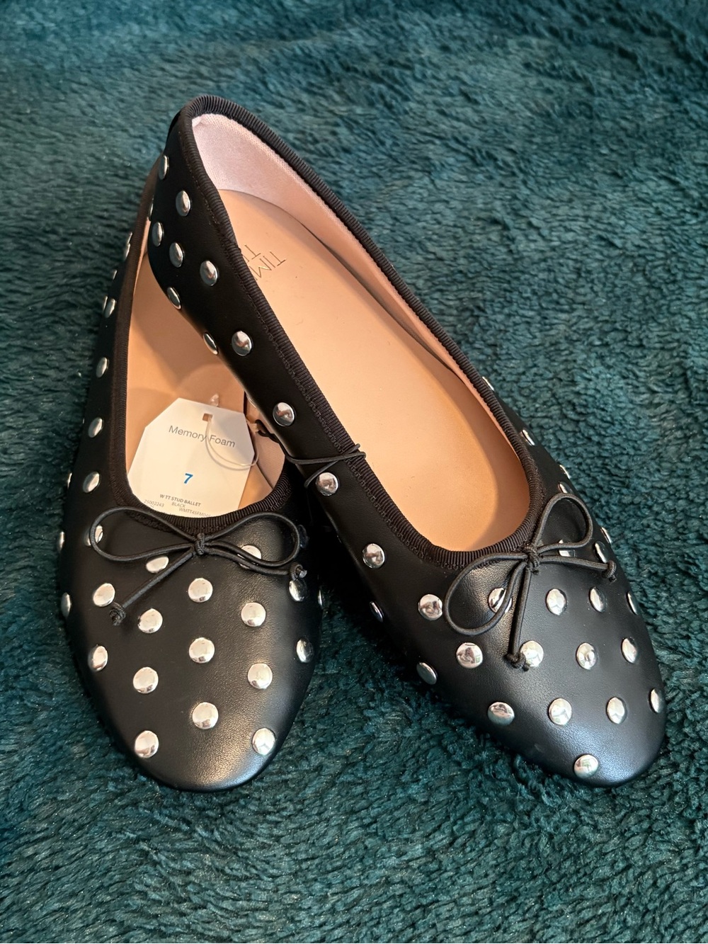 Black Studded Ballet Flats